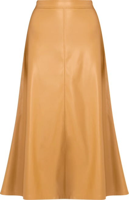 Women's Faux-Leather Seamed Maxi Skirt
