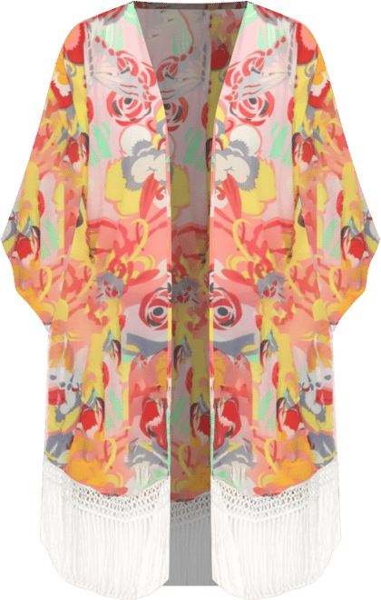 Women's Sheer Fringe Kimono