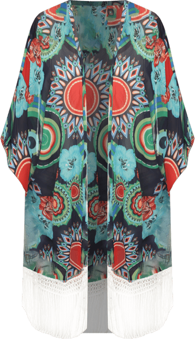Women's Sheer Fringe Kimono