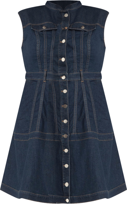 ELOQUII Women's Fit and Flare Denim Dress - Macy's