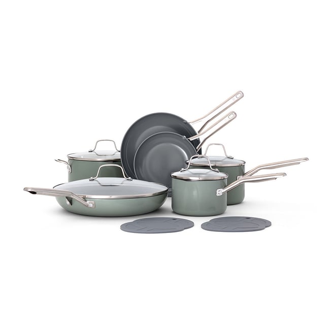 Calphalon Ceramic 12-pc. Non-Stick Cookware Set, Color: Silver Ash
