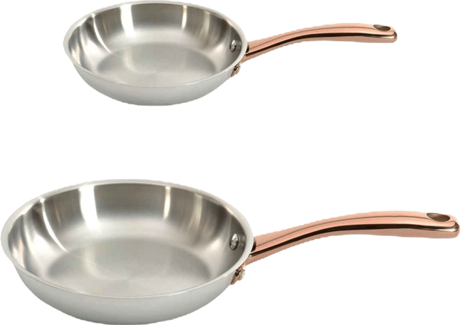 Ouro Gold 2pc 18/10 Stainless Steel Fry Pan Set