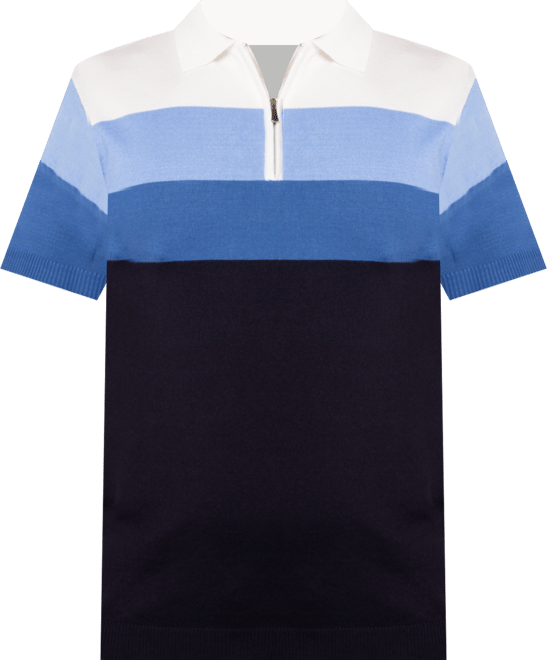 Men's Striped Polo Sweater