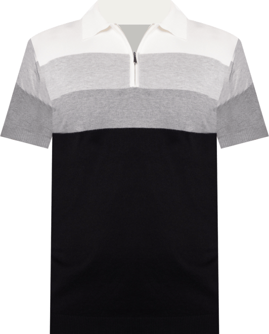 Men's Striped Polo Sweater