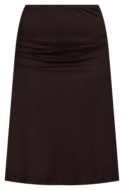 A Line Elastic Waist Knee Length Skirt