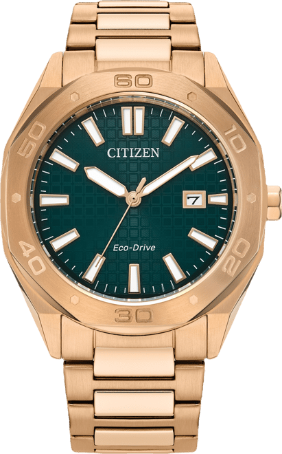 Eco-Drive Men's Weekender Sport Rose Gold-Tone Stainless Steel Bracelet Watch 41mm