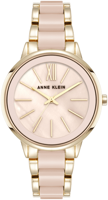 Women's Quartz Iridescent Acetate and Gold-Tone Alloy Metal Bracelet Watch, 37mm