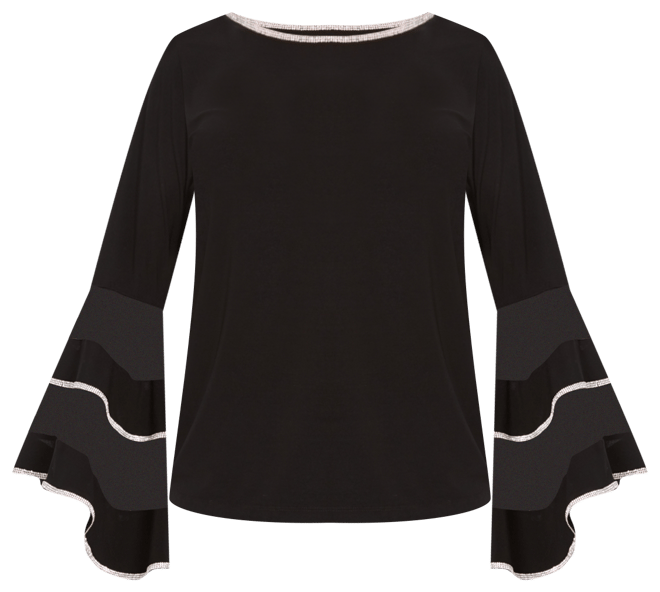 MSK Illusion Rhinestone Bell-Sleeve Top - Macy's