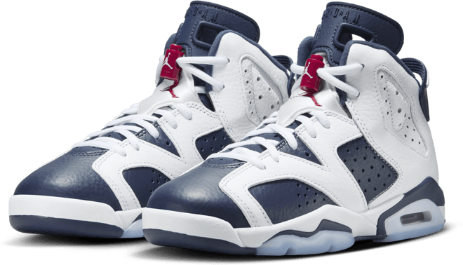 Air Jordan 6 Retro "White and Midnight Navy" Big Kids' Shoes