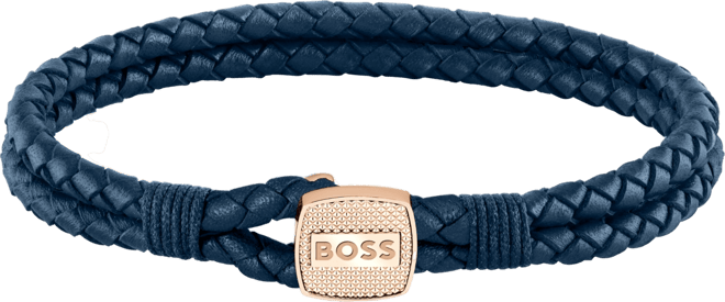 Hugo Boss Men's Seal Ionic Plated Carnation Gold Steel Blue