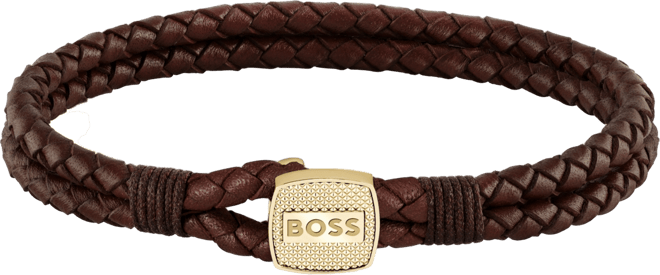 Boss mens leather bracelet online
