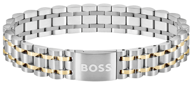 BOSS ロゴ Owan ブレスレット Hugo Boss Men's Owan Two-Tone Stainless-Steel Bracelet - Macy's