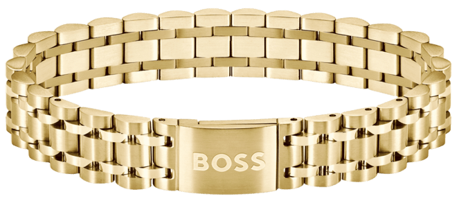 Men's Owan Ionic Plated Thin Gold Steel Bracelet