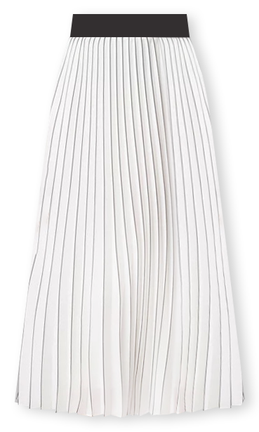 Smocked Pleated Midi Skirt