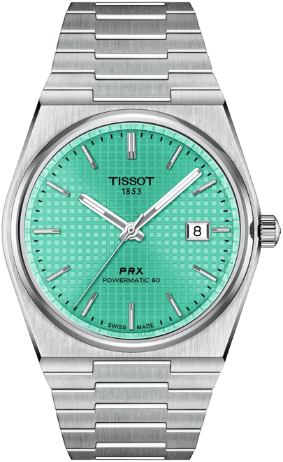TISSOT PRX Powermatic 80 自動巻き 40mm グリーン Tissot Men's Swiss Automatic PRX Powermatic 80 Stainless