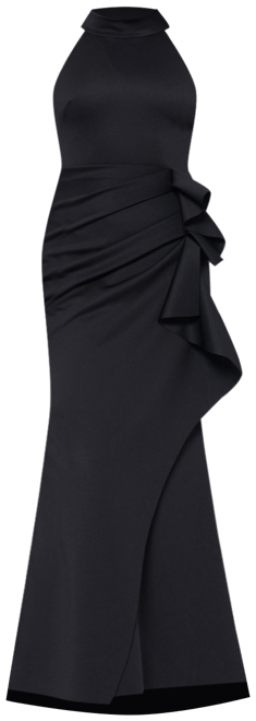 Women's Ruffled Sleeveless Scuba Fit & Flare Dress