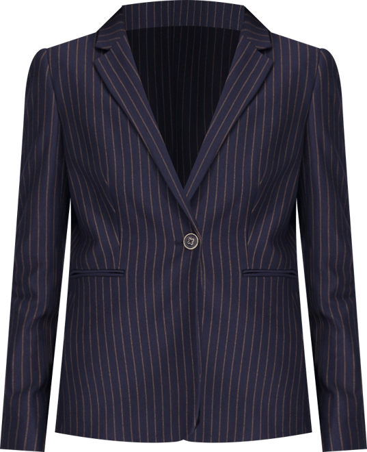 Women's Pinstripe Slim-Fit Single-Button Blazer