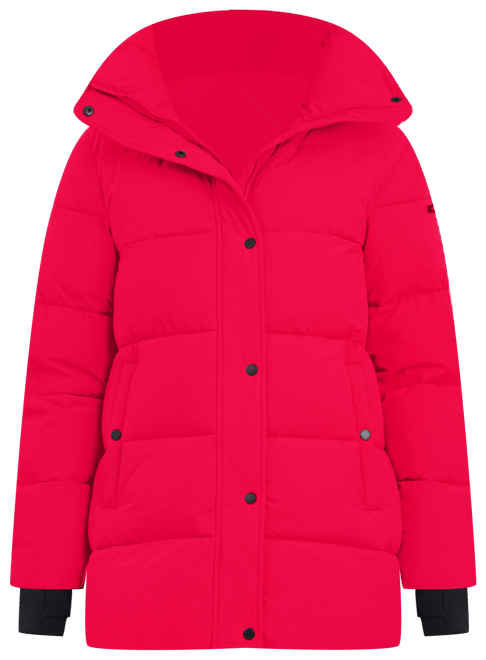 BCBG Red Hooded Puffer Eco Friendly Fill Jacket NEW store size XS