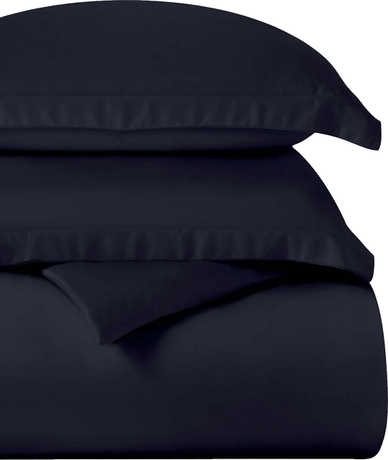 Egyptian Cotton 400 Thread Count Solid Luxury Duvet Cover Set, Full/Queen