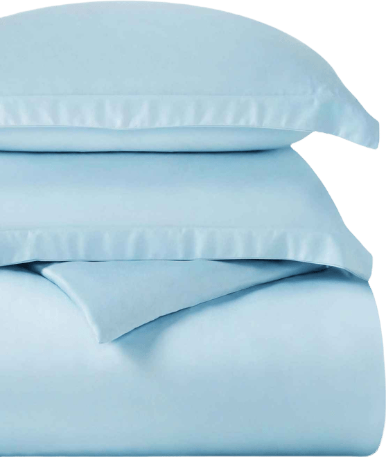 Egyptian Cotton 400 Thread Count Solid Luxury Duvet Cover Set, Full/Queen