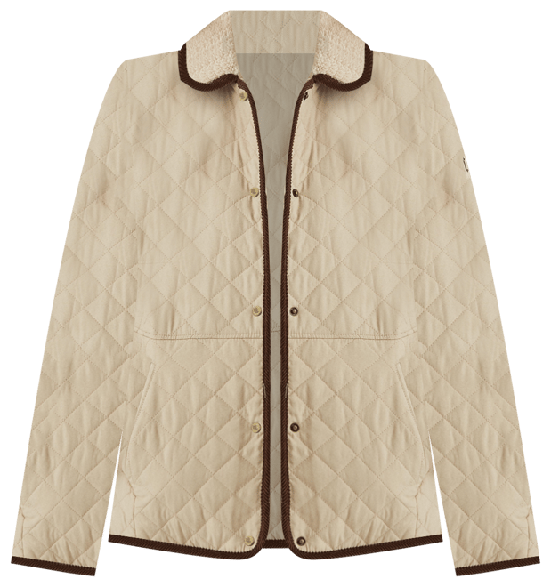 Petite Faux-Sherpa-Collar Quilted Coat