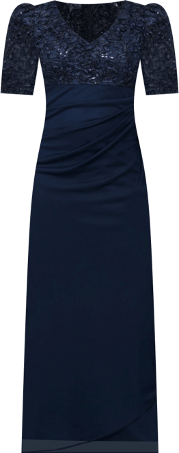 Women's Embellished Puff-Sleeve A-Line Dress