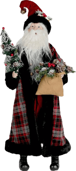 Santa with Tree Decoration – Festive Holiday Accent for Home and Garden