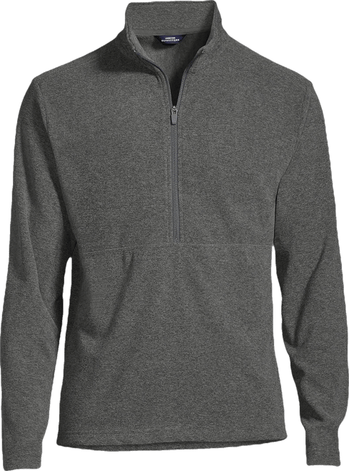 Lands' End Men's Thermacheck 100 Fleece Quarter Zip Pullover Top