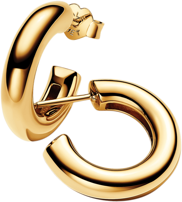 14K Gold-Plated Round Open Hoop Earrings