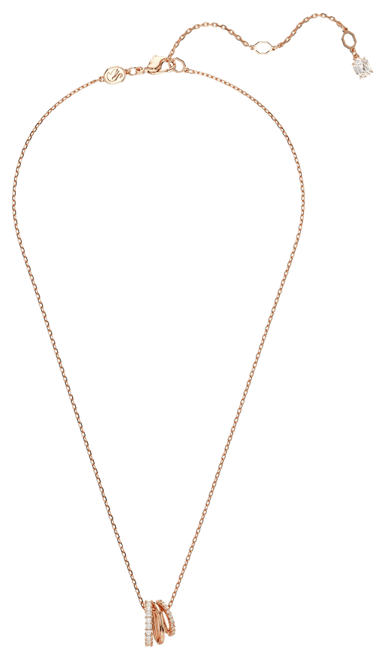 White Rose Gold-Tone Plated Hyperbola Pendant Necklaces