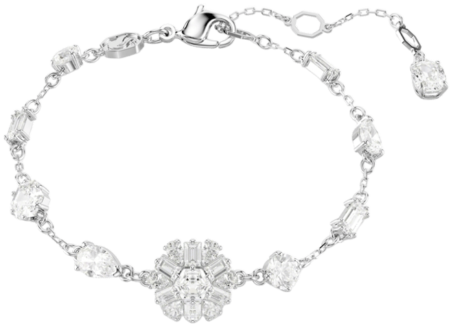 Snowflake White Rhodium Plated Idyllia Bracelet