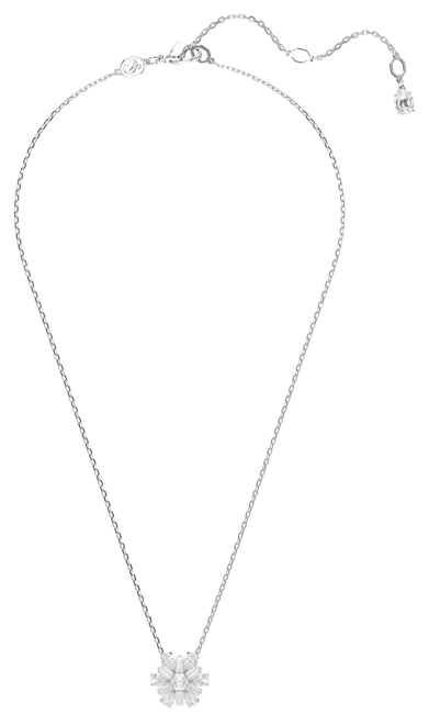 Snowflake White Rhodium Plated Idyllia Pendant Necklaces