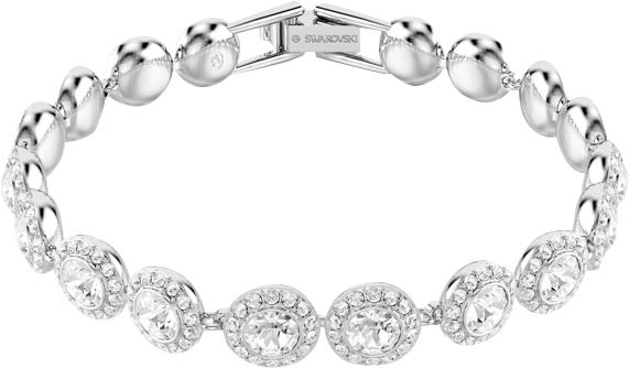 Round Cut White Rhodium Plated Una Bracelet