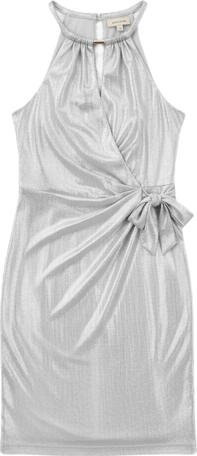 Women's Chain-Neck Sleeveless Side-Tie Shift Dress