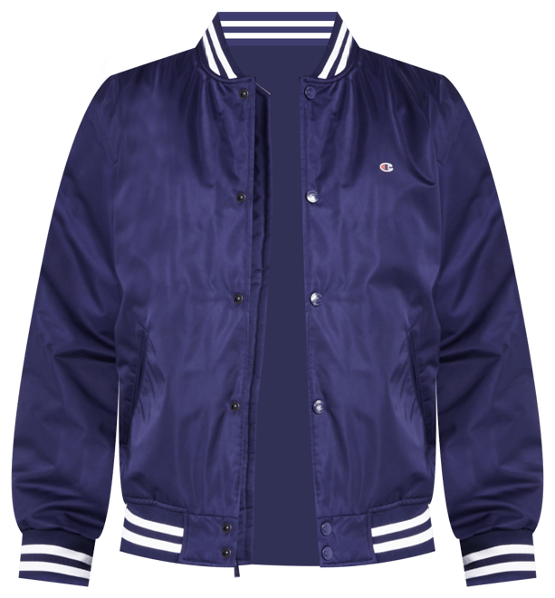 Men's Classic Logo Striped-Trim Varsity Jacket