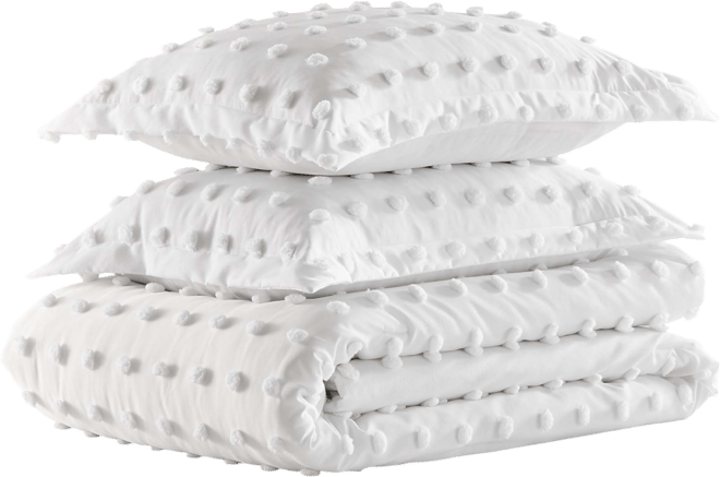 Pom Pom Textured 3-Pc. Comforter Set, King/California King