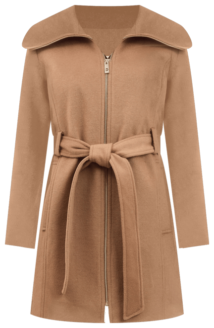 MICHAEL Michael Kors Petite Belted Zip Front Coat Created for Macy s Macy s