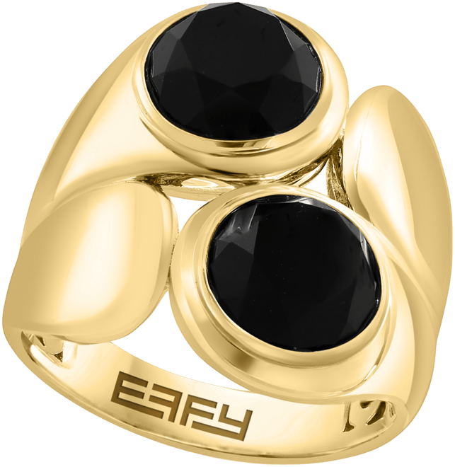 Effy Onyx Circle Polished Statement Ring in Gold-Plated Sterling Silver