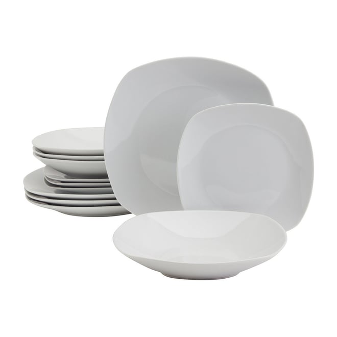 Fieldcrest Riviera 12-pc. Ceramic Dinnerware Set, Color: White