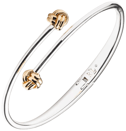 Lauren Ralph Lauren Two Tone Knot Bypass Bangle Bracelet | Belk
