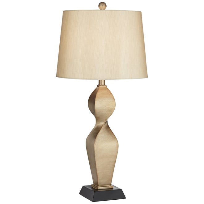 Helen 30" Tall Twist Sculptural Large Modern End Table Lamp Gold Finish Single Living Room Bedroom Bedside