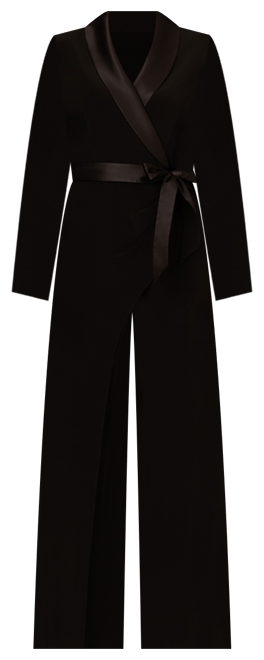 Adrianna Papell Women's Long-Sleeve Tuxedo Jumpsuit - Macy's