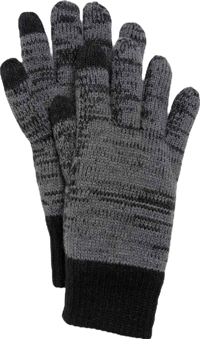 Men's Heat Retainer Gloves, Pewter/Ebony Marl, One Size