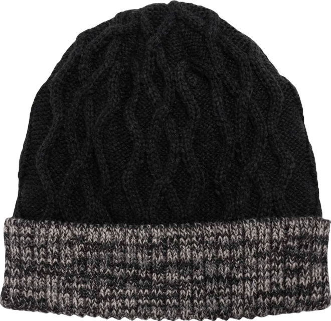Men's Cable Cuff Cap, Ebony, One Size