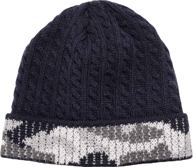 Men's Camo Cuff Cap, Navy, One Size