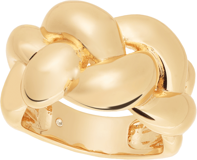 Silver Plated or 18k Gold Plated Brass Puff Braided Ring