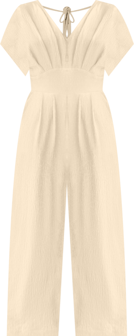 Women's V-Neck Short Sleeve Straight Leg Jumpsuit