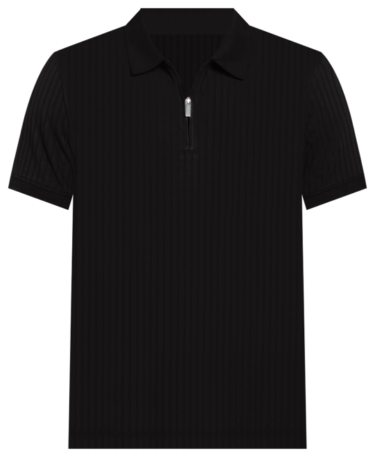 Perry Ellis Men's Slim-Fit Ribbed-Knit 1/4-Zip Polo Shirt - Macy's