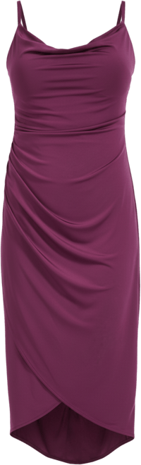 Women's Sleeveless Cowlneck Bodycon Ruched Dress