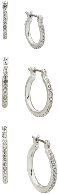3-Pc. Set Pave Hoop Earrings